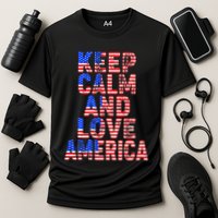 Keep Calm and Love America Cooling Performance Crew T-Shirt
