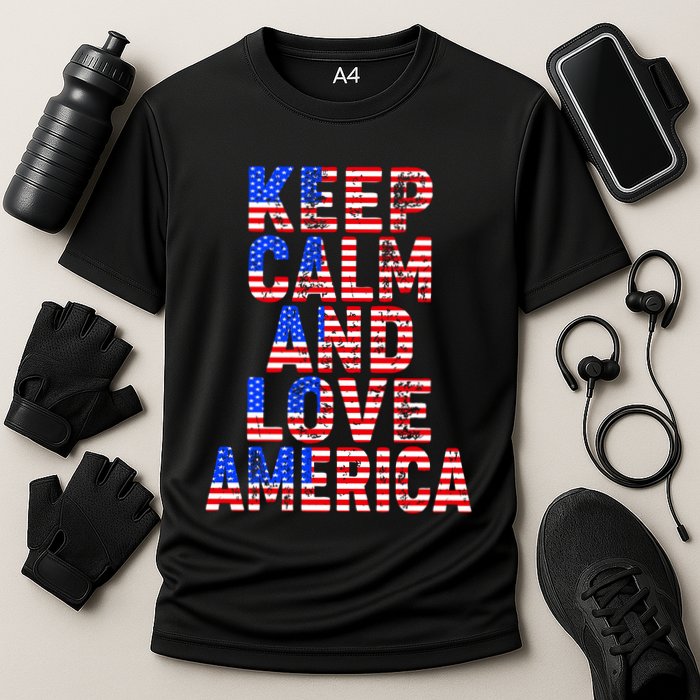 Keep Calm and Love America Cooling Performance Crew T-Shirt