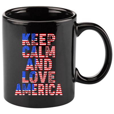 Keep Calm and Love America 11oz C Handle Ceramic Mug