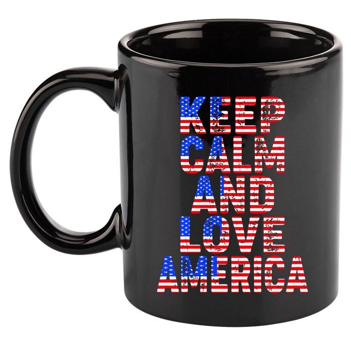Keep Calm and Love America 11oz C Handle Ceramic Mug