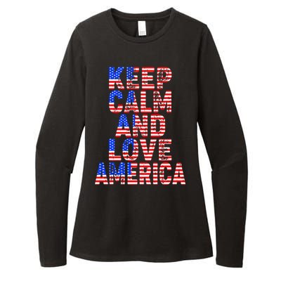 Keep Calm and Love America Womens CVC Long Sleeve Shirt