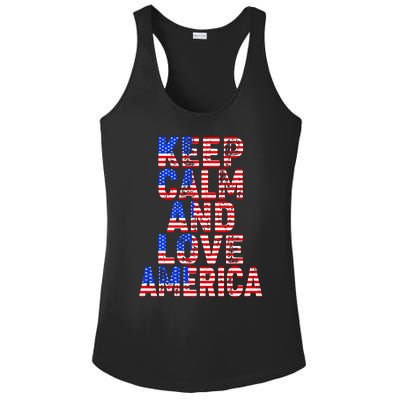 Keep Calm and Love America Ladies PosiCharge Competitor Racerback Tank