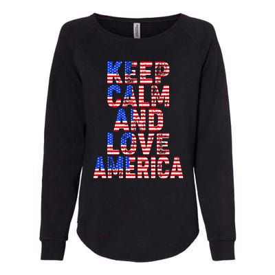 Keep Calm and Love America Womens California Wash Sweatshirt