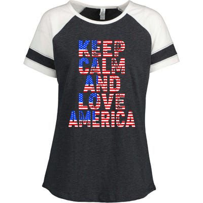 Keep Calm and Love America Enza Ladies Jersey Colorblock Tee