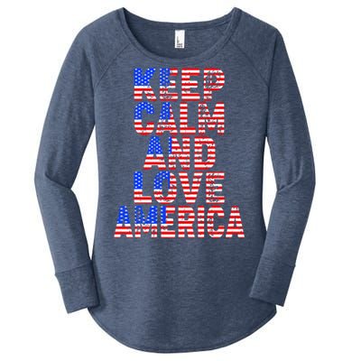 Keep Calm and Love America Women's Perfect Tri Tunic Long Sleeve Shirt