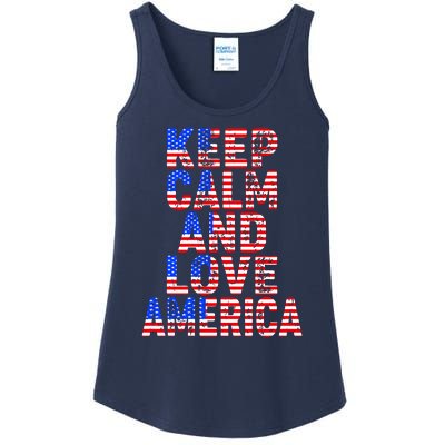 Keep Calm and Love America Ladies Essential Tank