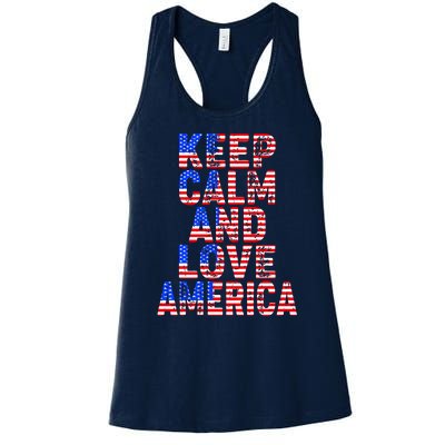 Keep Calm and Love America Women's Racerback Tank