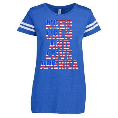 Keep Calm and Love America Enza Ladies Jersey Football T-Shirt