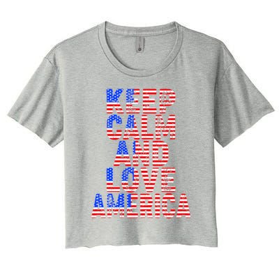 Keep Calm and Love America Women's Crop Top Tee