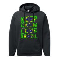 Keep Calm and Love Brazil Performance Fleece Hoodie