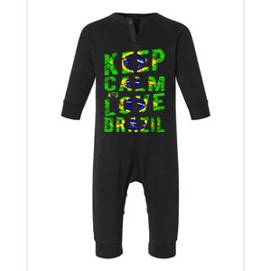 Keep Calm and Love Brazil Infant Fleece One Piece