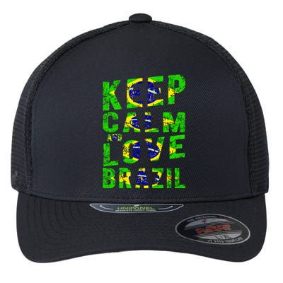 Keep Calm and Love Brazil Flexfit Unipanel Trucker Cap