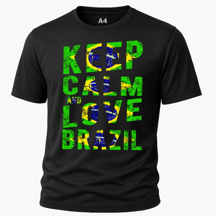 Keep Calm and Love Brazil Cooling Performance Crew T-Shirt