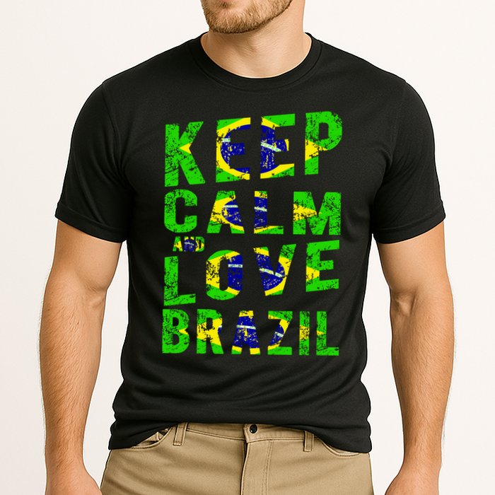 Keep Calm and Love Brazil Cooling Performance Crew T-Shirt