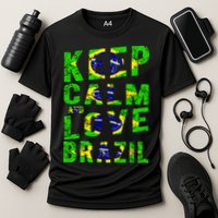 Keep Calm and Love Brazil Cooling Performance Crew T-Shirt