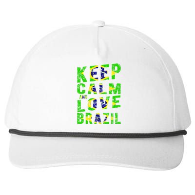 Keep Calm and Love Brazil Snapback Five-Panel Rope Hat