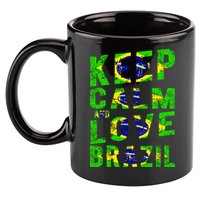 Keep Calm and Love Brazil 11oz C Handle Ceramic Mug