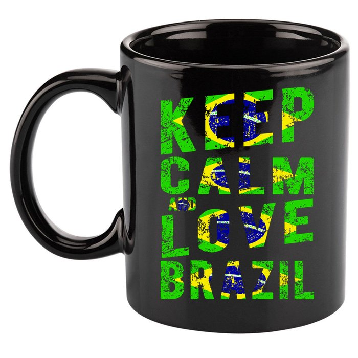 Keep Calm and Love Brazil 11oz C Handle Ceramic Mug