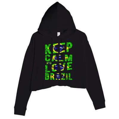 Keep Calm and Love Brazil Crop Fleece Hoodie