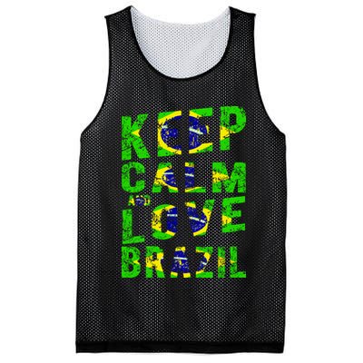 Keep Calm and Love Brazil Mesh Reversible Basketball Jersey Tank