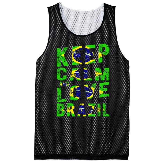 Keep Calm and Love Brazil Mesh Reversible Basketball Jersey Tank