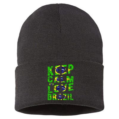 Keep Calm and Love Brazil Sustainable Knit Beanie