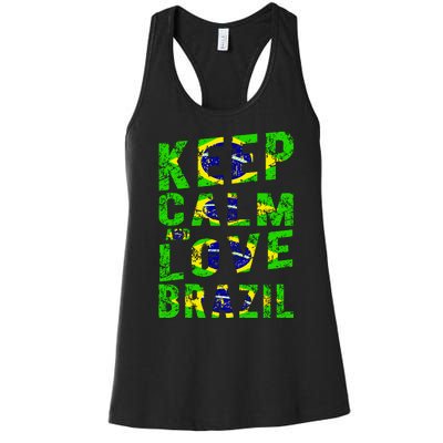 Keep Calm and Love Brazil Women's Racerback Tank