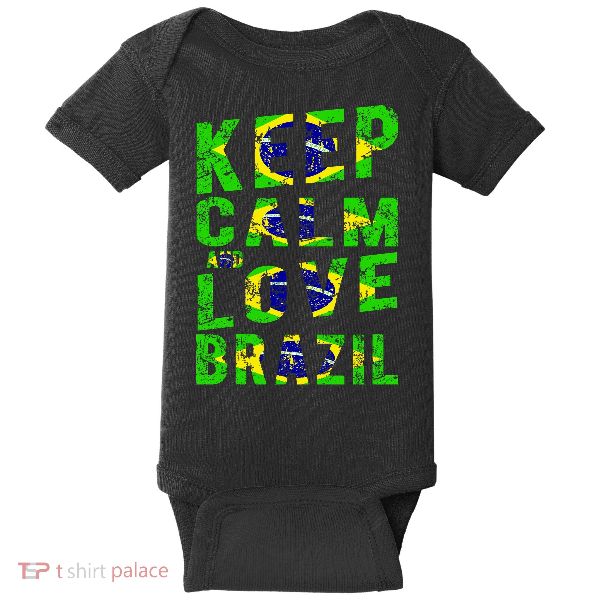 Keep Calm and Love Brazil Baby Bodysuit