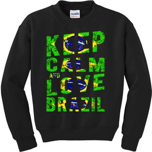 Keep Calm and Love Brazil Kids Sweatshirt