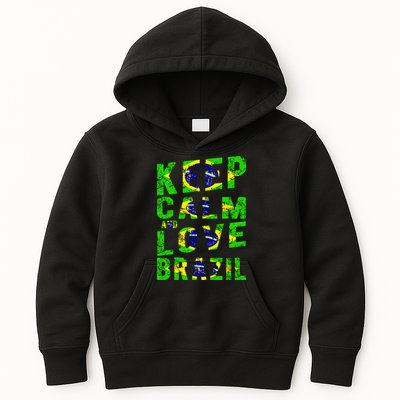 Keep Calm and Love Brazil Kids Hoodie