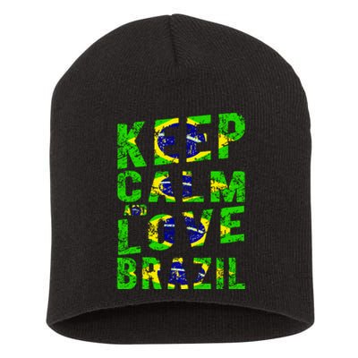 Keep Calm and Love Brazil Short Acrylic Beanie