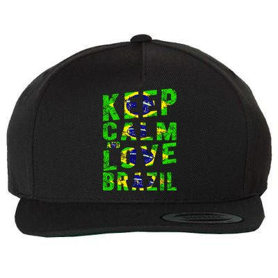 Keep Calm and Love Brazil Wool Snapback Cap