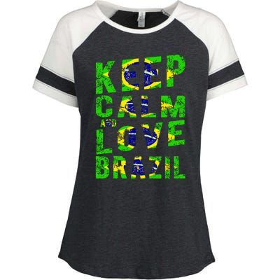 Keep Calm and Love Brazil Enza Ladies Jersey Colorblock Tee