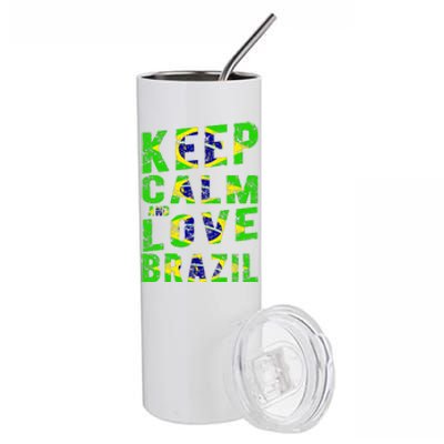 Keep Calm and Love Brazil Stainless Steel Tumbler