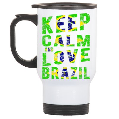 Keep Calm and Love Brazil Stainless Steel Travel Mug