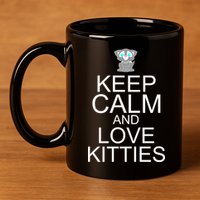 Keep Calm And Love Kitties 11oz C Handle Ceramic Mug
