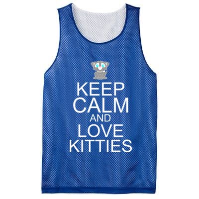 Keep Calm And Love Kitties Mesh Reversible Basketball Jersey Tank