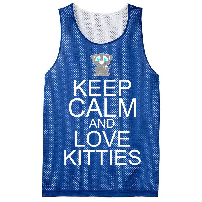 Keep Calm And Love Kitties Mesh Reversible Basketball Jersey Tank