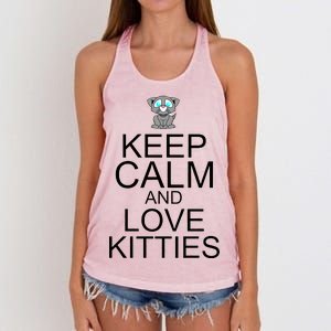 Keep Calm And Love Kitties Women's Knotted Racerback Tank