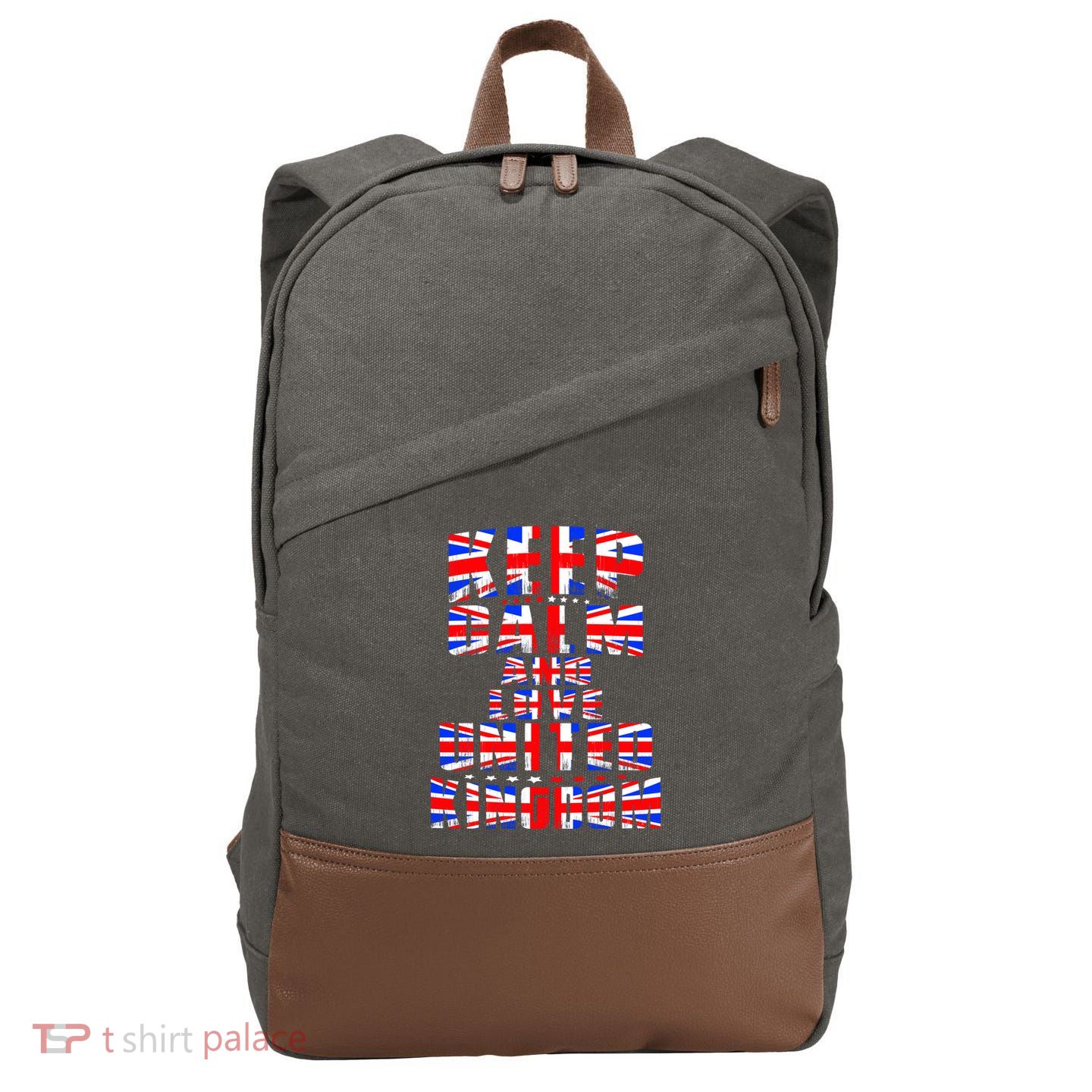 Keep Calm and Love United Kingdom Cotton Canvas Backpack