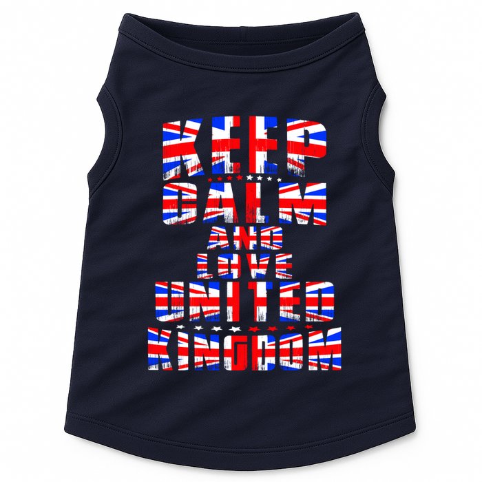 Keep Calm and Love United Kingdom Doggie Tank