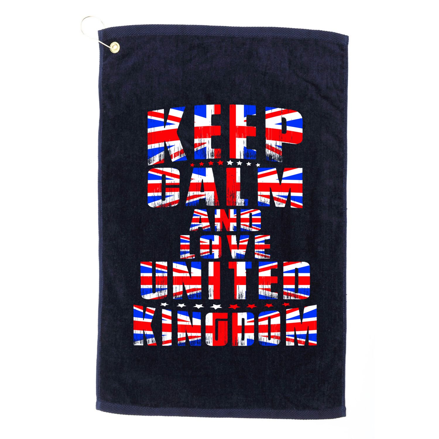 Keep Calm and Love United Kingdom Golf Towel