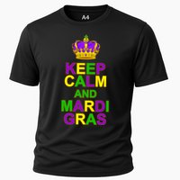 Keep Calm and Mardi Gras Crown New Orleans Cooling Performance Crew T-Shirt