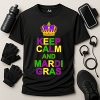 Keep Calm and Mardi Gras Crown New Orleans Cooling Performance Crew T-Shirt