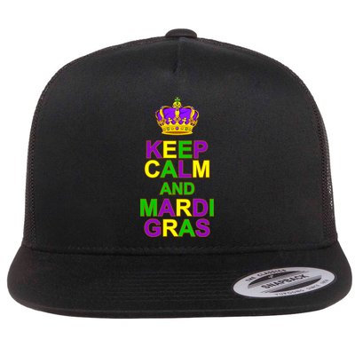 Keep Calm and Mardi Gras Crown New Orleans Flatbill Hat