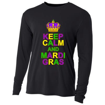 Keep Calm and Mardi Gras Crown New Orleans Cooling Performance Long Sleeve Crew