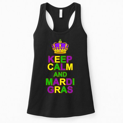 Keep Calm and Mardi Gras Crown New Orleans Womens Tank Top