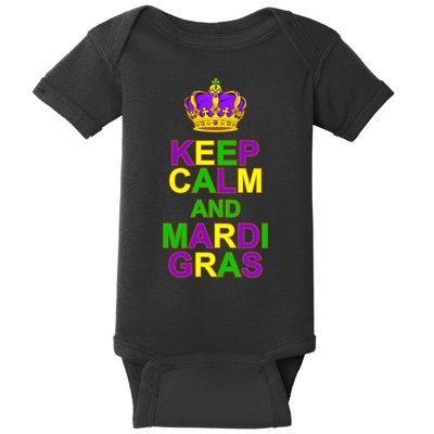 Keep Calm and Mardi Gras Crown New Orleans Baby Bodysuit