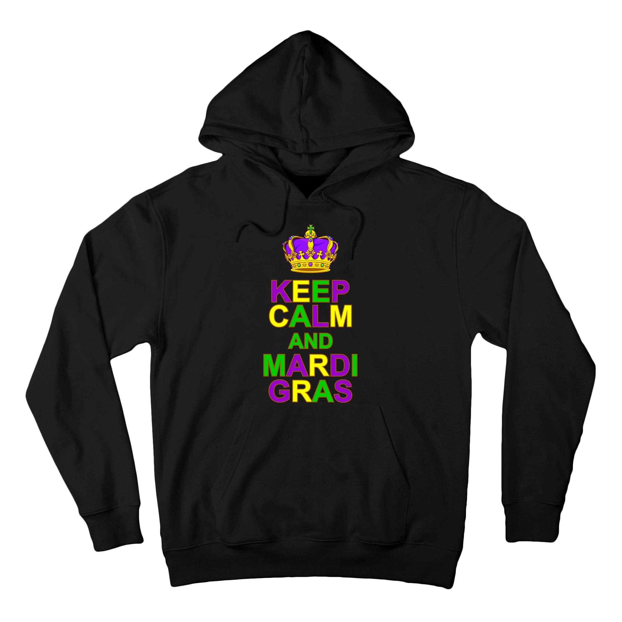 Keep Calm and Mardi Gras Crown New Orleans Tall Hoodie