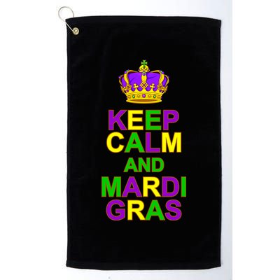 Keep Calm and Mardi Gras Crown New Orleans Golf Towel